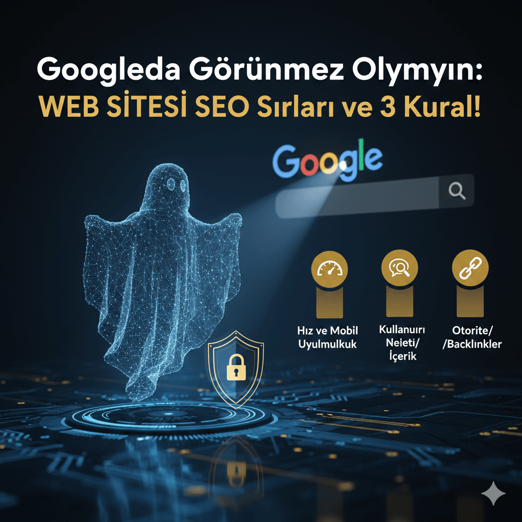 Google'da Görünmez Olmayın: WEB SİTESİ SEO Sırları ve 3 Kural! 1 Googleda Gorunmez Olmayin WEB SITESI SEO Sirlari ve 3 Kural blog makalesi icin bir blog gorseli olustur
