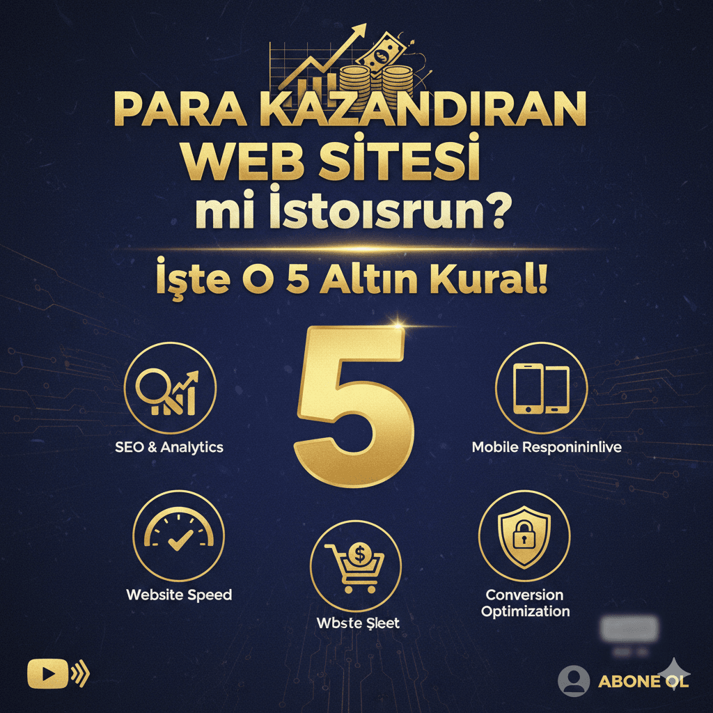 Para Kazandıran Web Sitesi mi İstiyorsun? İşte O 5 Altın Kural! 1 PARA KAZANDIRAN WEB SITESI mi Istiyorsun Iste O 5 Altin Kural